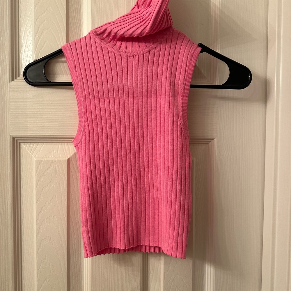 Zara Pink Ribbed Crop Top